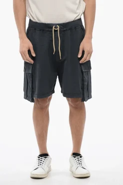 Shorts Cargo in Cotone Garzato con Coulisse>Dsquared2 Sale