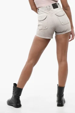Shorts Cargo in Denim con Effetto Acid-Wash>Off-White Online