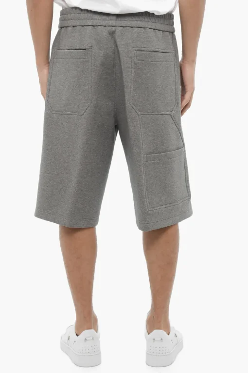 Shorts Cargo in Felpa a Tinta Unita>Neil Barrett Online
