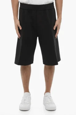 Outlet Shorts Cargo in Felpa a Tinta Unita Uomo Pantaloni