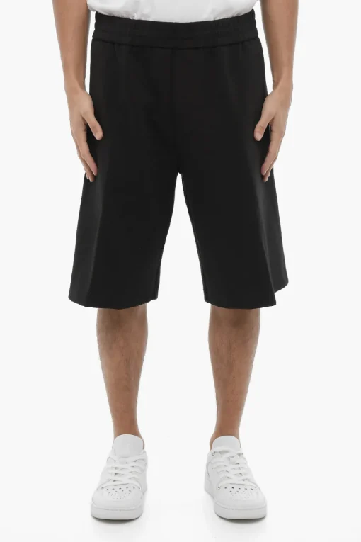 Outlet Shorts Cargo in Felpa a Tinta Unita Uomo Pantaloni
