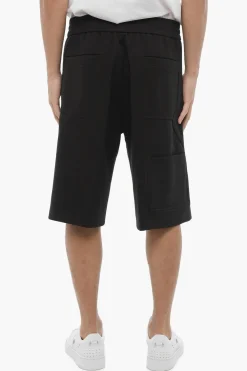 Outlet Shorts Cargo in Felpa a Tinta Unita Uomo Pantaloni