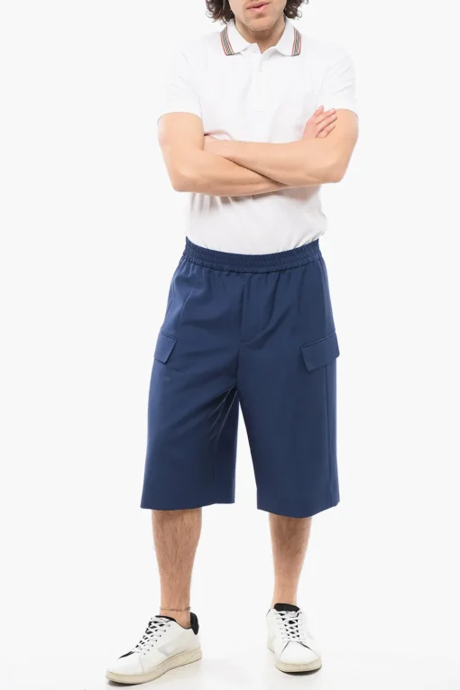 Shorts Cargo in Misto Mohair con Elastico in Vita>Alexander McQueen Hot