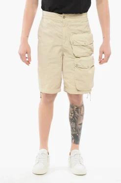 Discount Shorts Cargo in Nylon a Tinta Unita Uomo Pantaloni