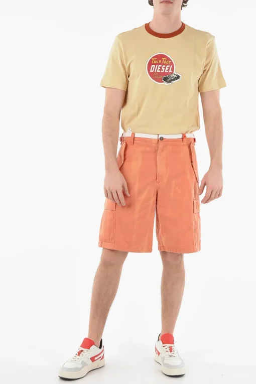 Discount Shorts Cargo P-ATLAN in Cotone con Passanti Uomo Pantaloni