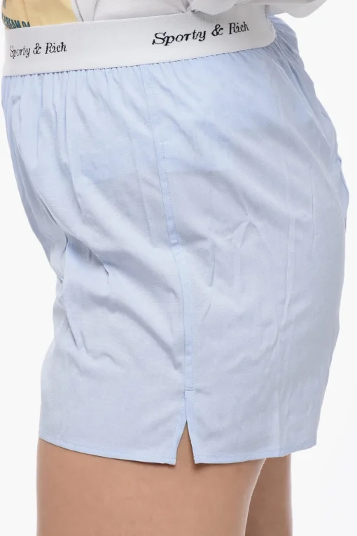 Shorts CASSIE WOMAN in Tinta Unita con Banda Elastica Logata>Sporty & Rich Online