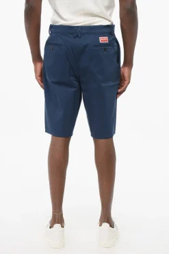 Shorts Chino in Cotone con Logo Ricamato>Kenzo Clearance