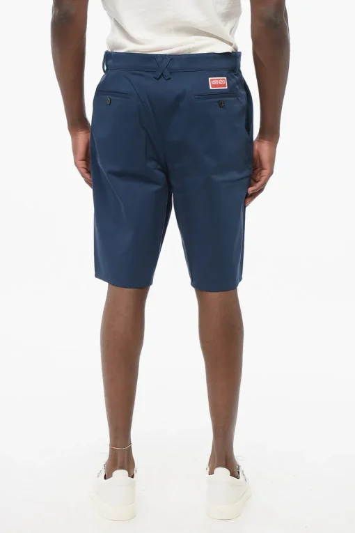 Shorts Chino in Cotone con Logo Ricamato>Kenzo Clearance