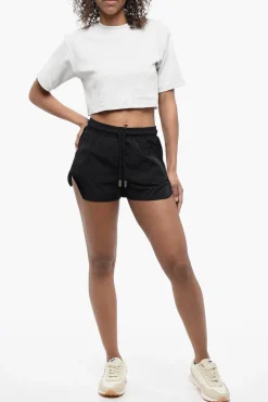 New Shorts CRISPY in Nylon con Banda Laterale in Rete Donna Pantaloni