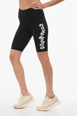 Shorts Cycling In Cotone Stretch Con Logo Laterale>Dsquared2 New