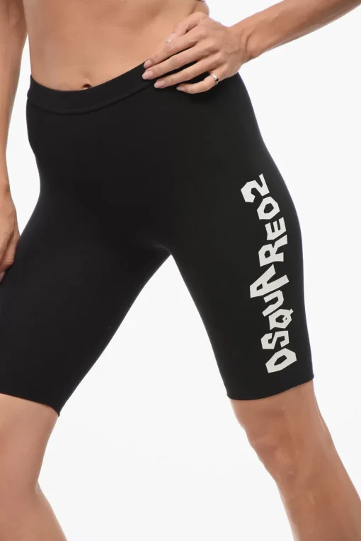 Shorts Cycling In Cotone Stretch Con Logo Laterale>Dsquared2 New