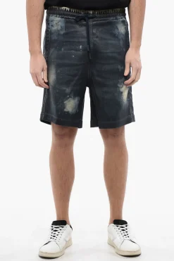 Online Shorts D-BOXY-S in Track Denim Spalmato Effetto Acid-Wash Uomo Jeans