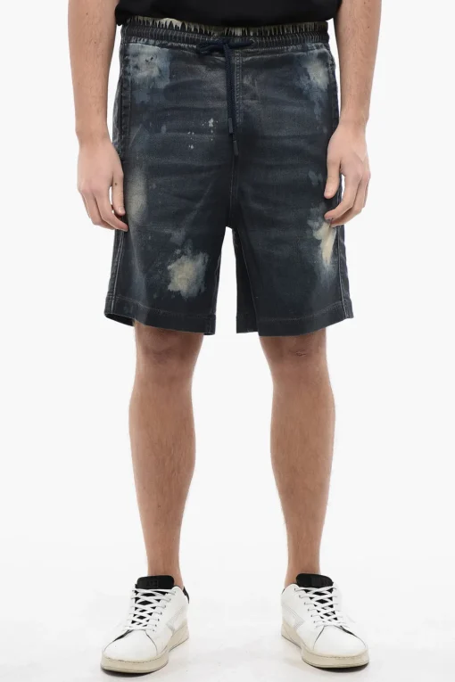 Online Shorts D-BOXY-S in Track Denim Spalmato Effetto Acid-Wash Uomo Jeans