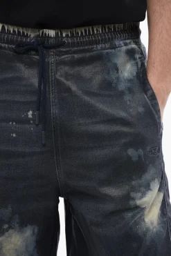 Online Shorts D-BOXY-S in Track Denim Spalmato Effetto Acid-Wash Uomo Jeans