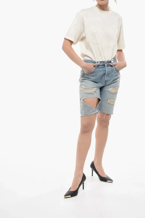 Shorts Distressed Con Borchie>Washington Dee Cee New