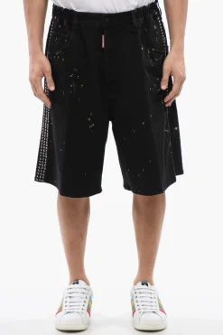 Shorts Effetto Vernice SURFER Con Borchie>Dsquared2 Hot