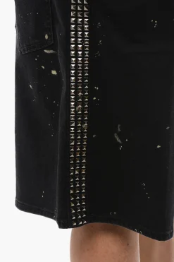 Shorts Effetto Vernice SURFER Con Borchie></noscript>Dsquared2 Hot