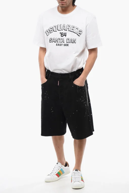 Shorts Effetto Vernice SURFER Con Borchie>Dsquared2 Hot