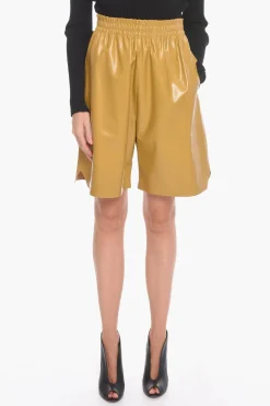 Outlet Shorts Gaucho SHINY in Pelle Donna Pantaloni