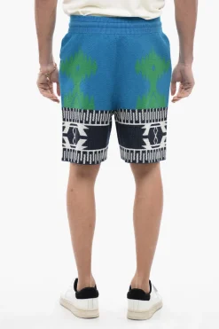 Shorts ICON in Cotone Piquet con Motivo Geometrico>Alanui Outlet