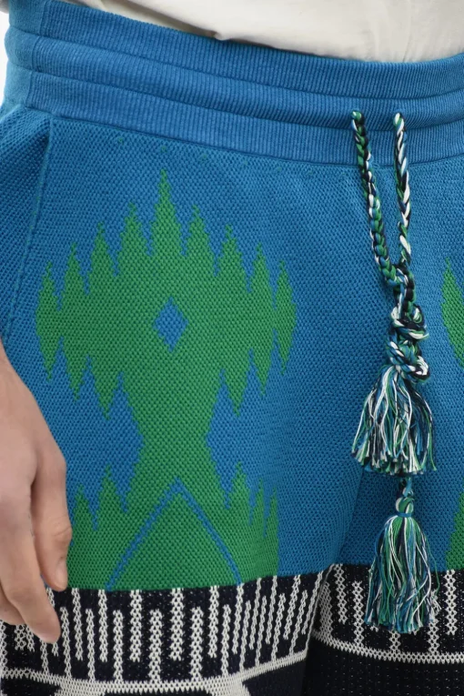 Shorts ICON in Cotone Piquet con Motivo Geometrico>Alanui Outlet