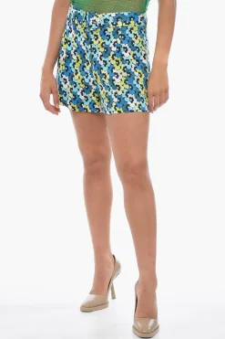 Shorts in Canapa con Fantasia Floreale>Michael Kors Clearance