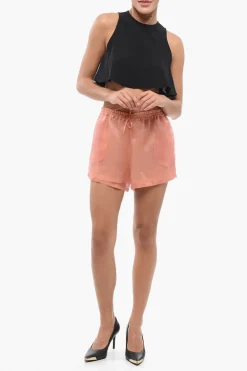 Discount Shorts in Chiffon con Pince Donna Pantaloni