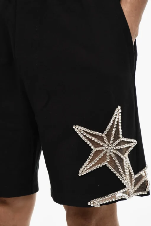 Shorts In Cotone a Tinta unita con Gioielli>Dsquared2 Hot
