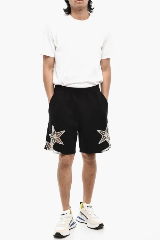 Shorts In Cotone a Tinta unita con Gioielli>Dsquared2 Hot