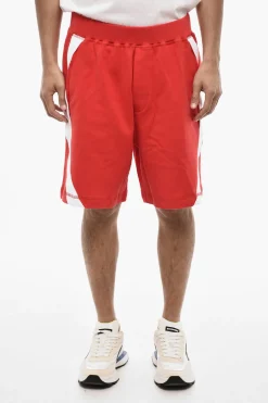 Shorts In Cotone con Bande Laterali a Contrasto>Dsquared2 Best
