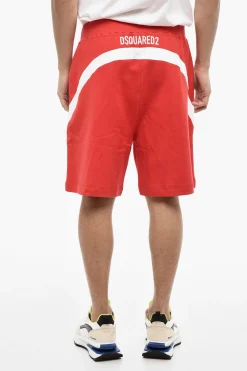 Shorts In Cotone con Bande Laterali a Contrasto>Dsquared2 Best