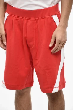 Shorts In Cotone con Bande Laterali a Contrasto></noscript>Dsquared2 Best