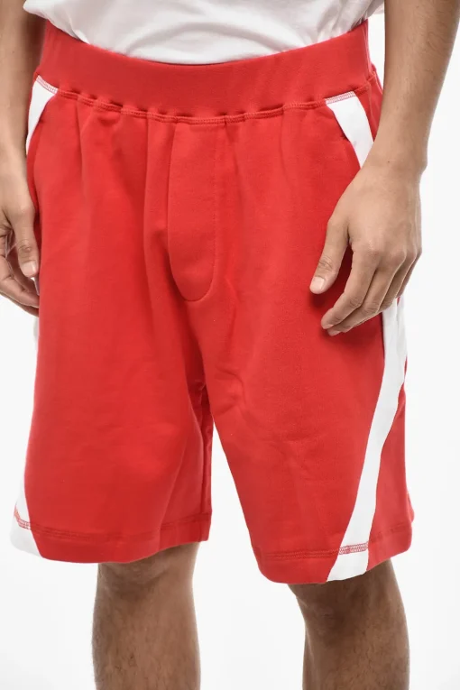 Shorts In Cotone con Bande Laterali a Contrasto>Dsquared2 Best