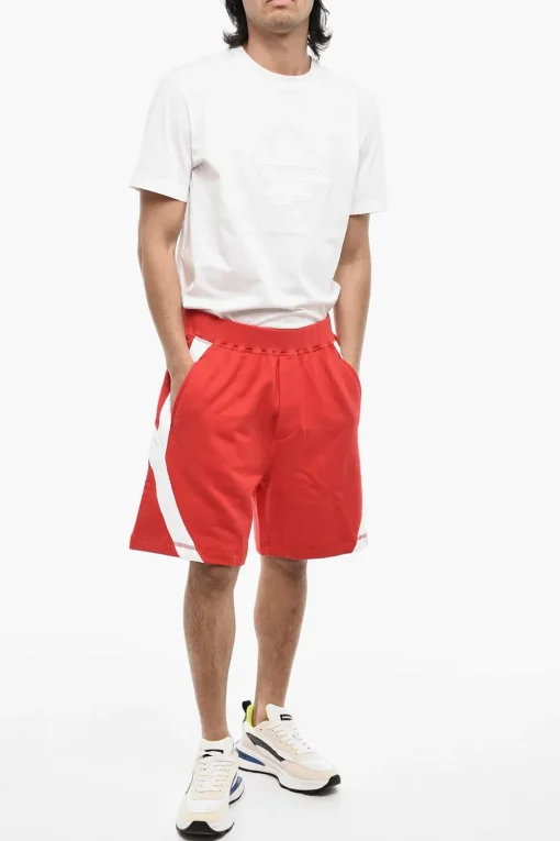 Shorts In Cotone con Bande Laterali a Contrasto>Dsquared2 Best