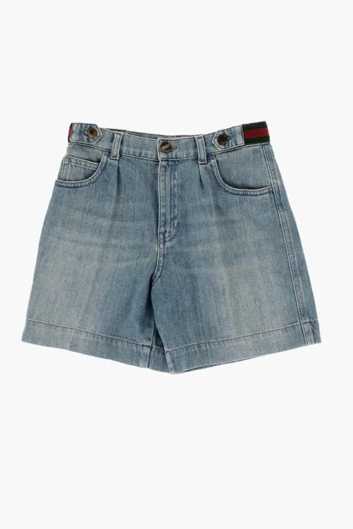 Shorts in Cotone con Bottoni>Gucci Kids Clearance