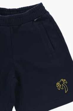 Outlet Shorts In Cotone con Ricamo Ed Elastico In Vita Bambino Abbigliamento