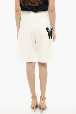Sale Shorts in Cotone con Toppa Donna Pantaloni