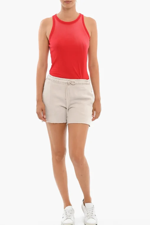 Shorts In Cotone Garzato Con Fondo A taglio Vivo>Cotton Citizen Outlet