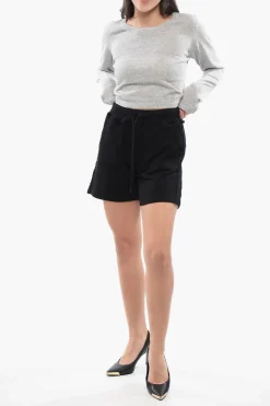Shorts in Cotone Garzato con Logo Ricamato></noscript>Woolrich Hot
