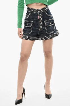 Shorts In Denim Borchiato>Dsquared2 Discount