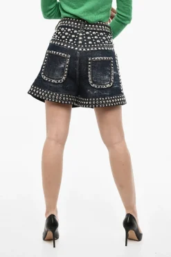 Shorts In Denim Borchiato>Dsquared2 Discount