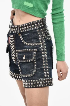 Shorts In Denim Borchiato></noscript>Dsquared2 Discount