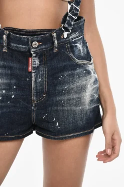 Shorts in Denim con Bretelle></noscript>Dsquared2 Sale