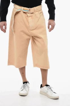Shorts in Denim con Cintura Ricamata>Marcelo Burlon Online