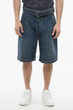 Shorts in Denim Lavaggio Medio con Cintura>Bottega Veneta Discount