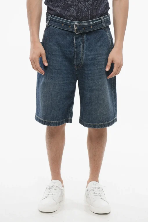 Shorts in Denim Lavaggio Medio con Cintura>Bottega Veneta Discount