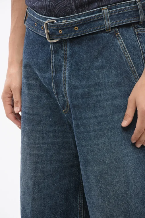 Shorts in Denim Lavaggio Medio con Cintura>Bottega Veneta Discount