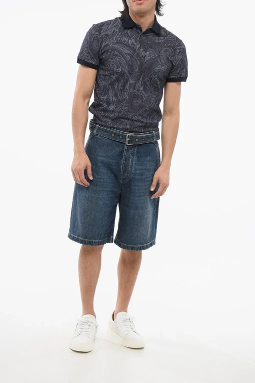 Shorts in Denim Lavaggio Medio con Cintura>Bottega Veneta Discount