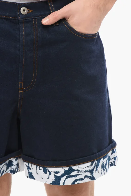 Online Shorts in Denim Lavaggio Scuro Uomo Pantaloni