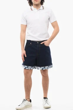 Online Shorts in Denim Lavaggio Scuro Uomo Pantaloni